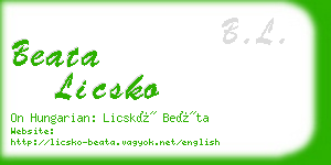 beata licsko business card